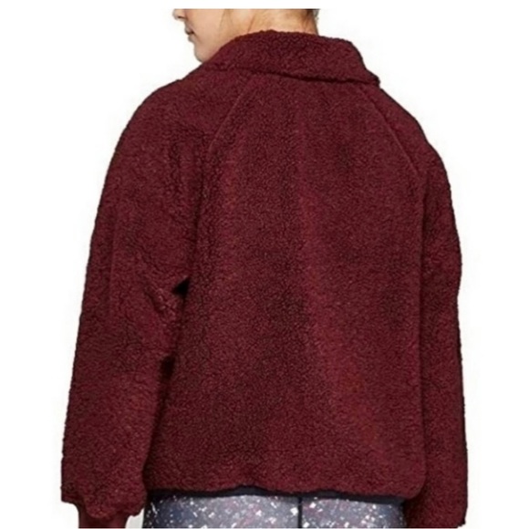 JoyLab Sherpa Athleisure Maroon Jacket - Picture 2 of 6